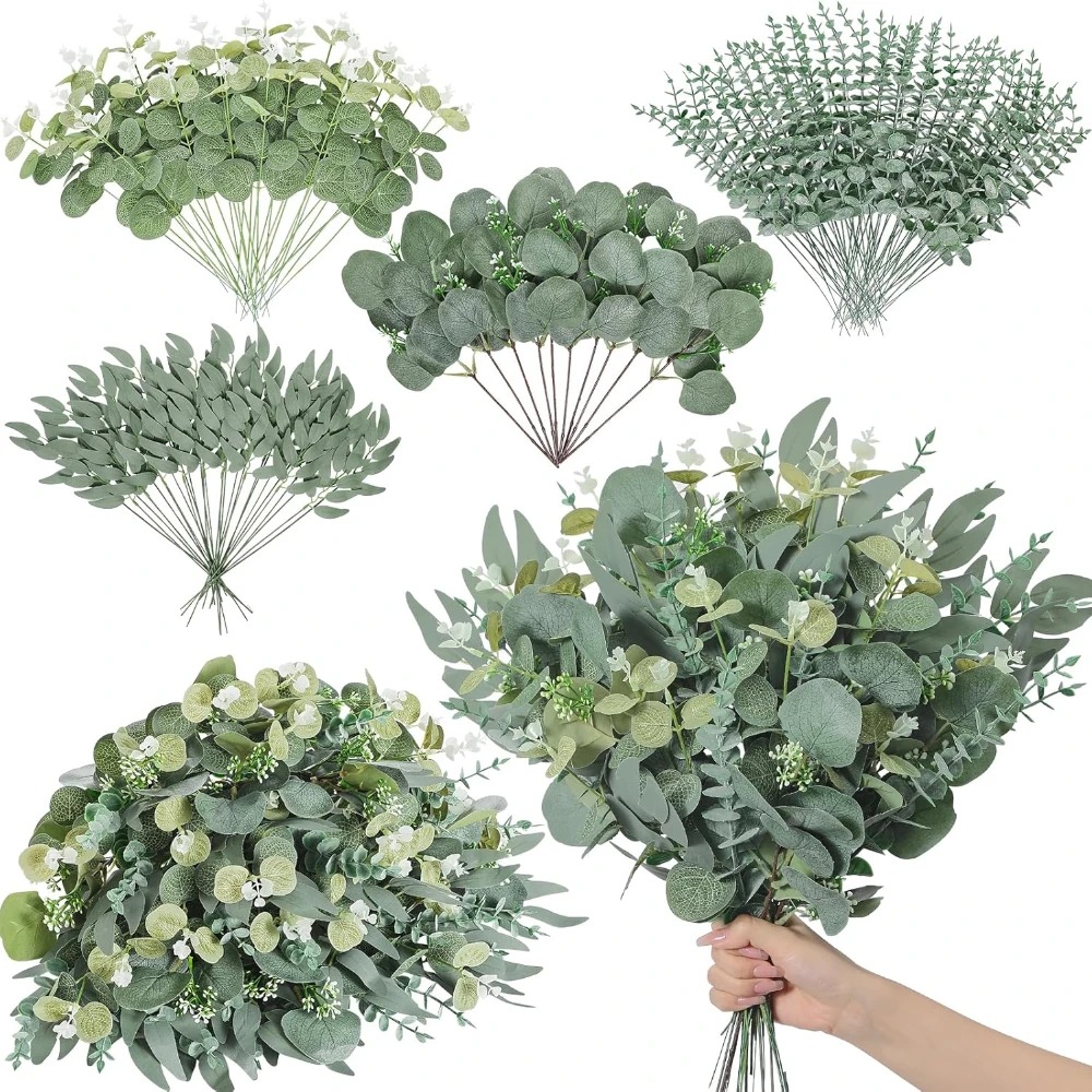 Florist Supply Bulk - 20 قطعة أوراق الأوكالبتوس ينبع نبات